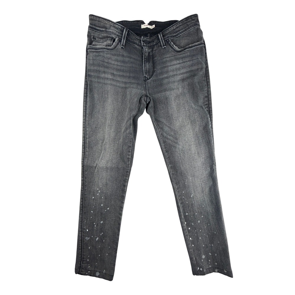 Levis 711 Skinny Jeans Womens 28x30 (Actual 29x25.5) Black Paint Splatter